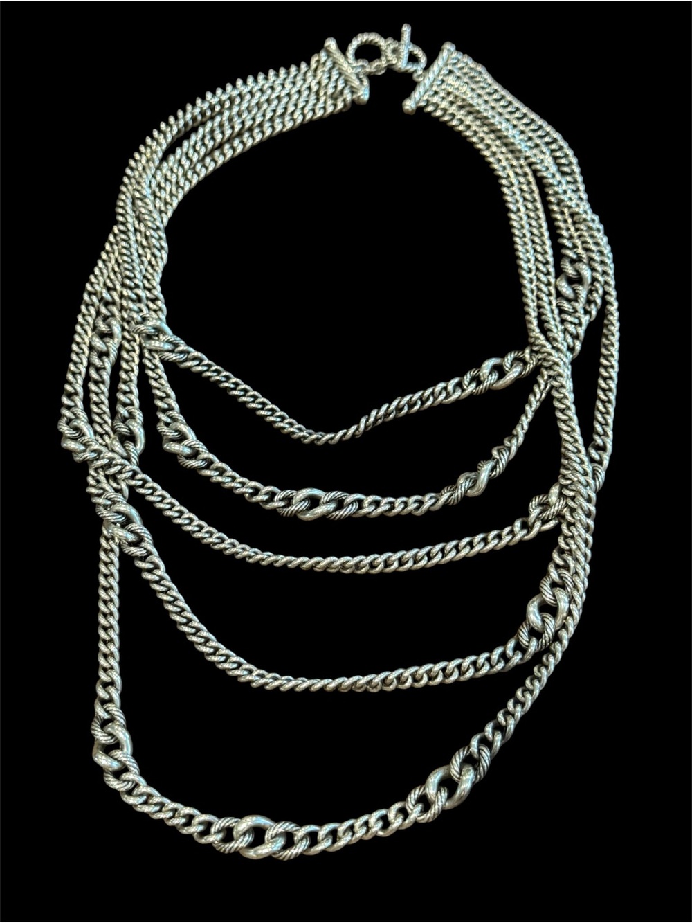 David Yurman Sterling Silver Multi-Strand Chain Necklace